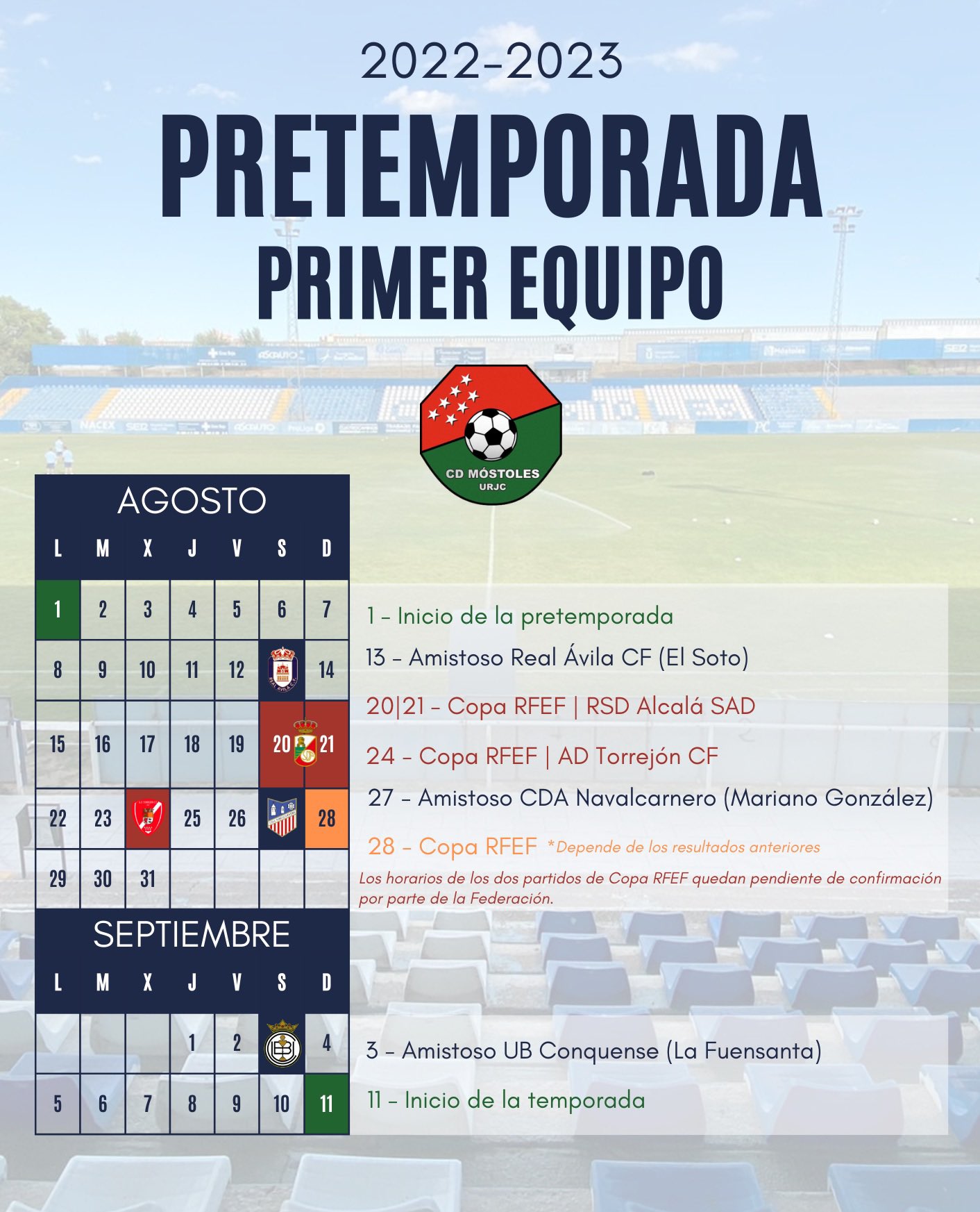 Información Sobre Los Partidos De Pretemporada Del Primer Equipo - C.D ...